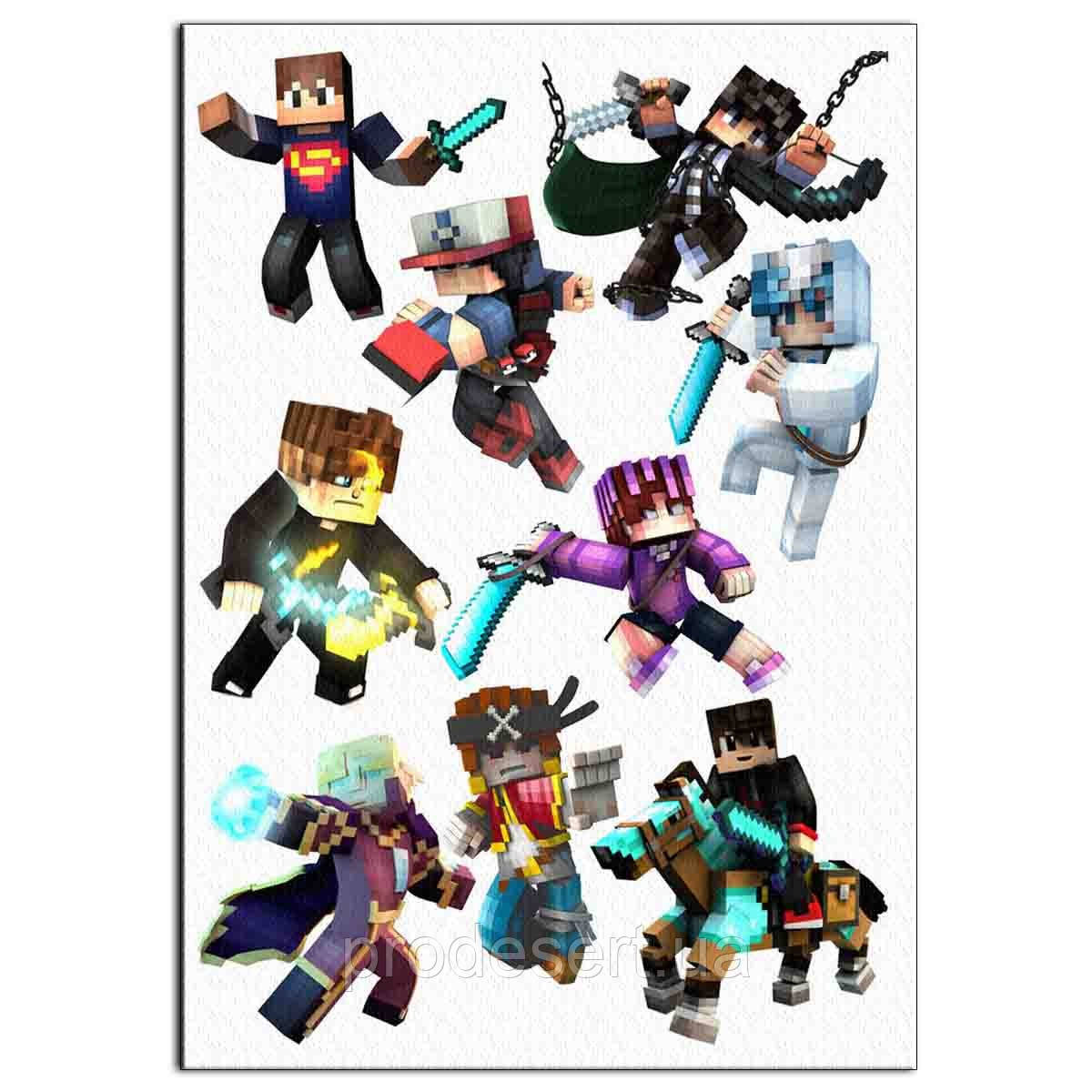 Minecraft персонажі вафельна картинка