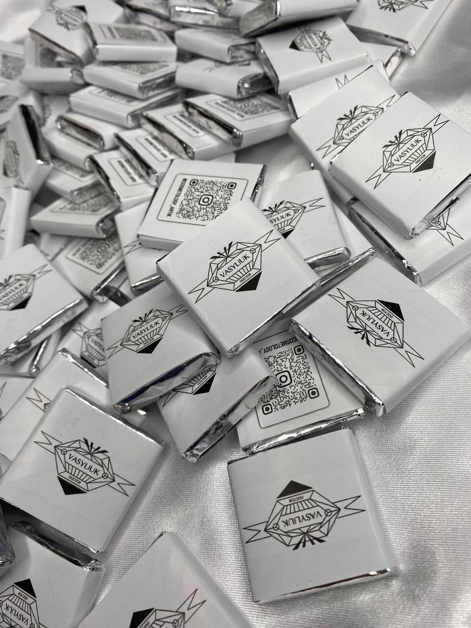 Чорний преміум шоколад з логотипом для роздрібних магазинів 6 г 100 шт., фото 1