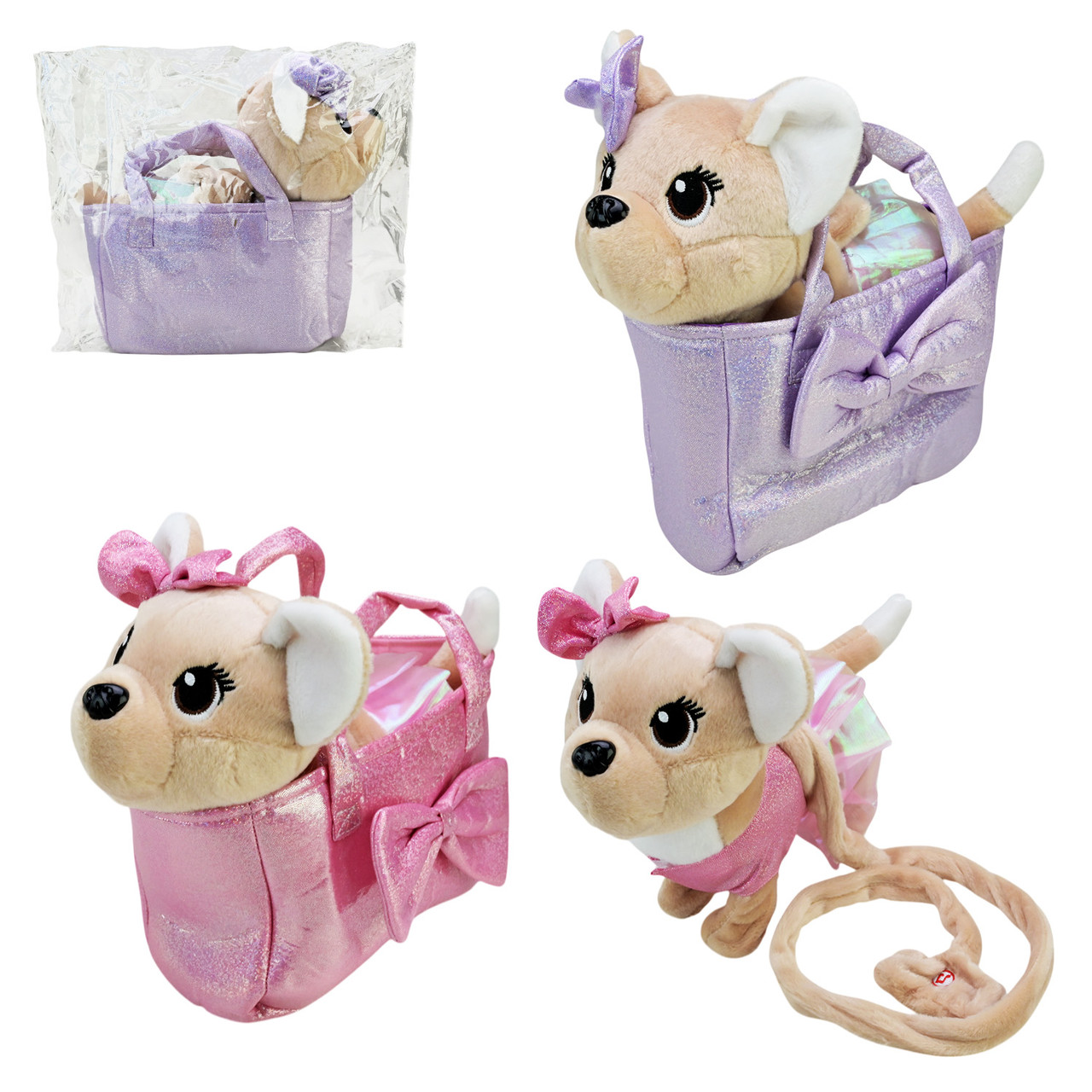 Іграшка собачка на повідку арт. C2912 (40шт) 2 види в платті 31*10*23 см  англ. яз, ходить, співає в сумці