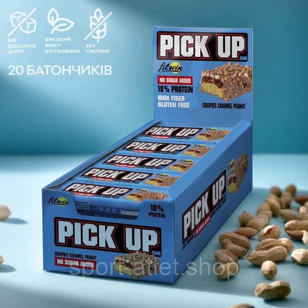 Батончик FitWin Pick Up, 20*45 грам - Кранчі, карамель і арахіс, фото 1