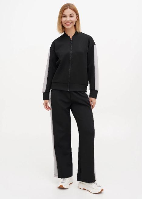 Костюм (толстовка, штани) 25/Ж604-63 Мальта чорний S сірий, фото 1