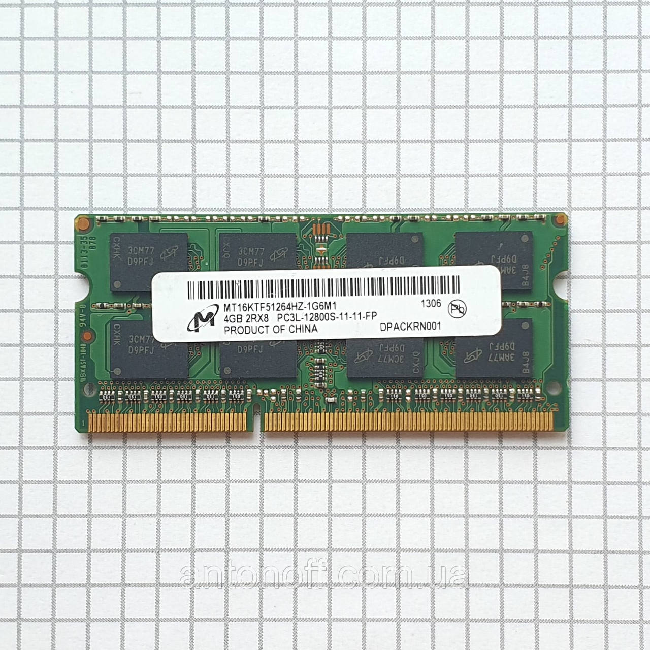 Модуль памяти Micron 4GB 2RX8 PC3L-12800S (DDR3L) MT16KTF51264HZ