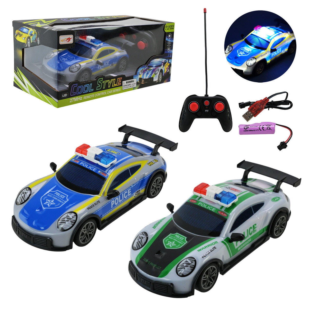 Машина р/к арт.  998-5C (60 шт./2) акум. 2кольора,світло,звук, короб. 28*13,5*12см