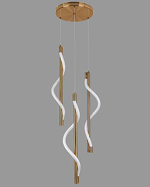 Бронзова підвісная люстра з плафонами із гнучкого канату в стилі арт деко (81-3026-3 AB), фото 1