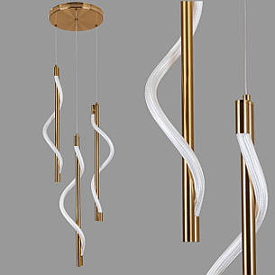 Бронзова підвісная люстра з плафонами із гнучкого канату в стилі арт деко (81-3026-3 AB), фото 2