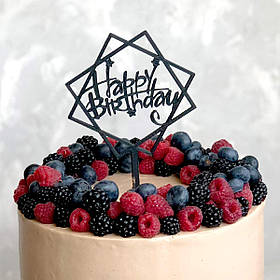 Happy Birthday топер для торта 16*10 см (3D)