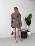 Кавовий жіночий костюм: шорти та вільний жакет, фото 7