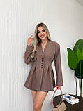 Кавовий жіночий костюм: шорти та вільний жакет, фото 6