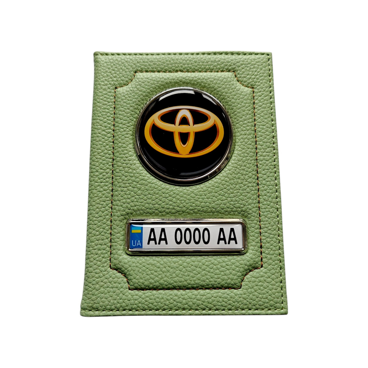 Обкладинка для автодокументів Toyota, салатова