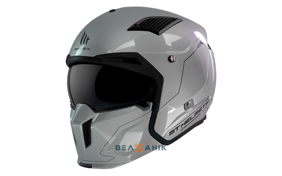 Шолом (модуляр) MT STREETFIGHTER SV S Solid A22 Gloss Grey ECE2206 [M], фото 1
