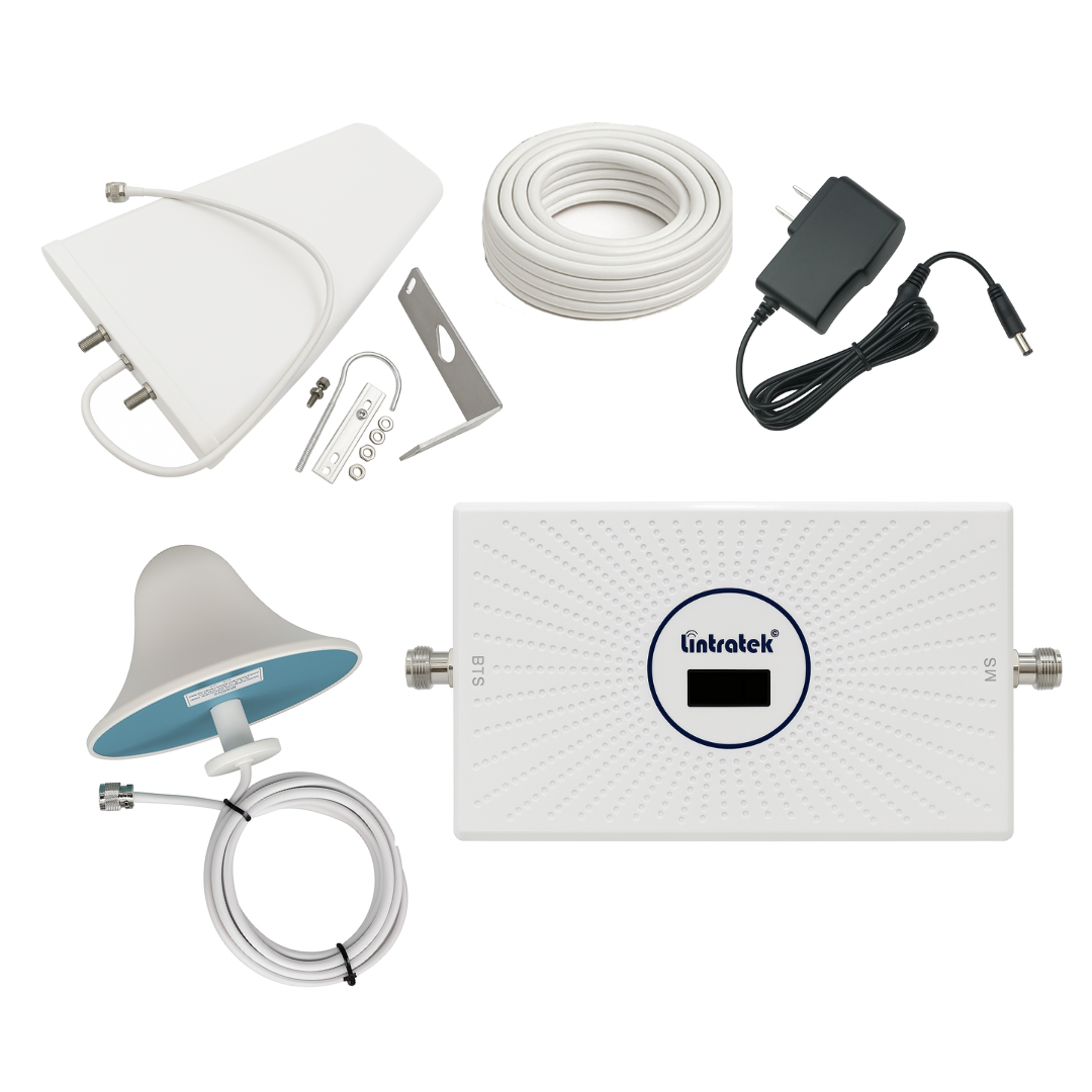 GSM підсилювач зв'язку репітер Lintratek AA23F-GDW частоти 900/1800/2100 Мгц