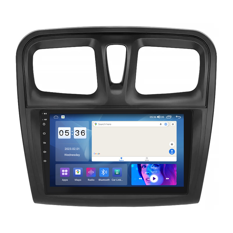 Штатна магнітола 9" Lesko для Dacia Logan II 2012-2016 4/64Gb CarPlay 4G Wi-Fi GPS Prime Дачия 4 шт., фото 1