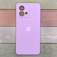 Оригінальний чохол для Motorola Moto G84 бузковий, гумовий, з мікрофіброю SOFT Silicone Case