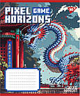 Зошит учнівський шкільний Yes Pixel game А5 12 аркушів коса лінія, 25 шт/уп., фото 2