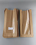 Бумажные пакеты крафт с прозрачным окошком 17/6*41 коричневый (100 шт), фото 3
