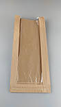 Бумажные пакеты крафт с прозрачным окошком 17/6*41 коричневый (100 шт), фото 2