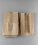 Бумажные пакеты крафт с прозрачным окошком 14/6*25,5 коричневый (100 шт), фото 3