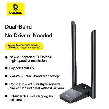 Мережевий адаптер Baseus FastJoy Series WiFi Adapter 1300Mbps