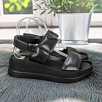 Босоніжки жіночі Amir чорні шкіряні на платформі 4908, фото 4