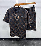 Чоловічий літній костюм Dolce Gabbana футболка та шорти CK9665 чорний M, L, XL, фото 2