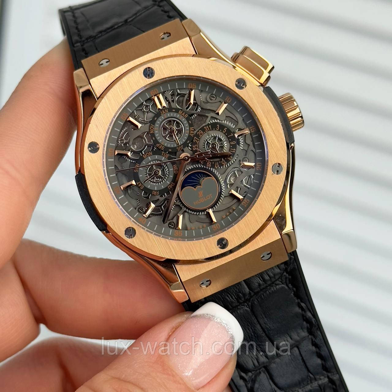 Модний наручний годинник Hublot Skeleton