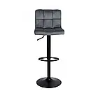 Барний стілець для студії Monzo Velvet зі спинкою, металева рама з підніжкою, колір чорний, фото 7