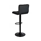 Барний стілець для студії Monzo Velvet зі спинкою, металева рама з підніжкою, колір чорний, фото 10