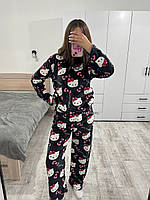 Тепла піжама хелоу кіті | Плюшева піжамка hello kitty