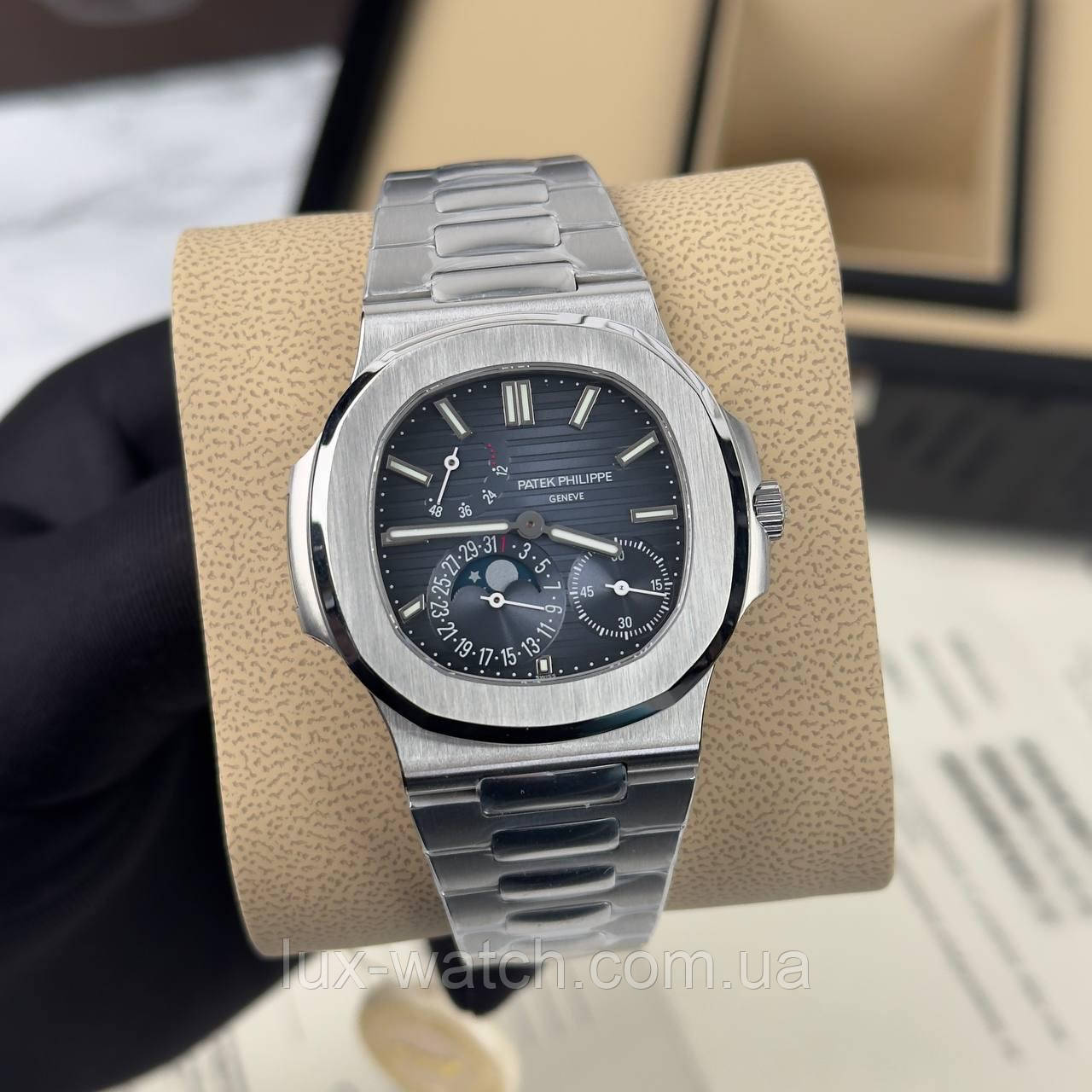 Годинник чоловічі Patek Philippe Nautilus Blue Dial LUX, фото 1