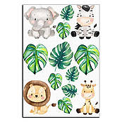 Тварини та листя монстери вафельна картинка