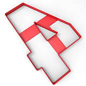 Вирубка для коржу Торт-цифра "4" 22*14 см (3D)