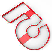 Вирубка для коржу Торт-цифра "5" 22*14 см (3D)