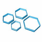 Набір Шестигранник вирубка для пряників 4, 5, 6, 7 см 4 шт (3D)