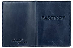 Обкладинка на паспорт з натуральної шкіри Paul Jacobs, синя