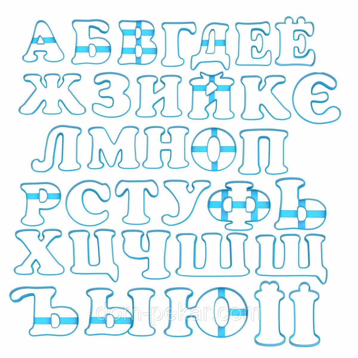 Набір вирубок для пряників Алфавіт український 8 см (3D)