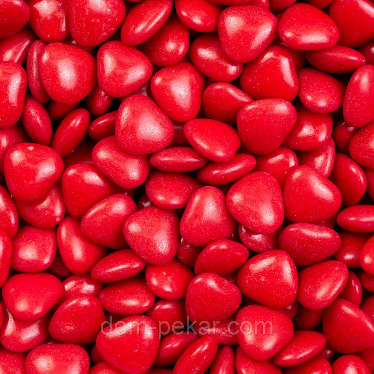 Декор з молочного шоколаду Серця Червоні (50 гр.)