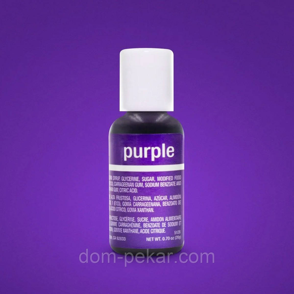 Барвник гелевий 5128 Purple Chefmaster 20 мл