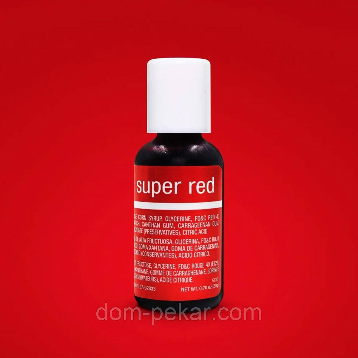 Барвник гелевий 5136 Super Red Chefmaster 20 мл