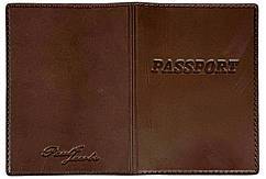 Обкладинка на паспорт з натуральної шкіри Paul Jacobs, темно-коричнева