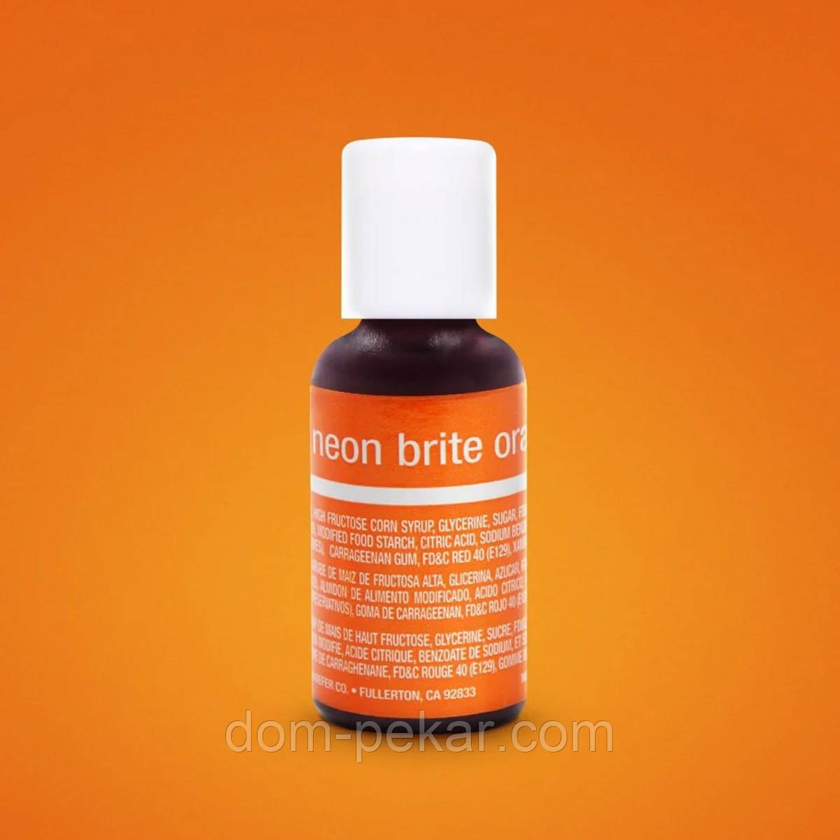 Барвник гелевий 5456 неоновий Brite Orange Chefmaster 20 мл