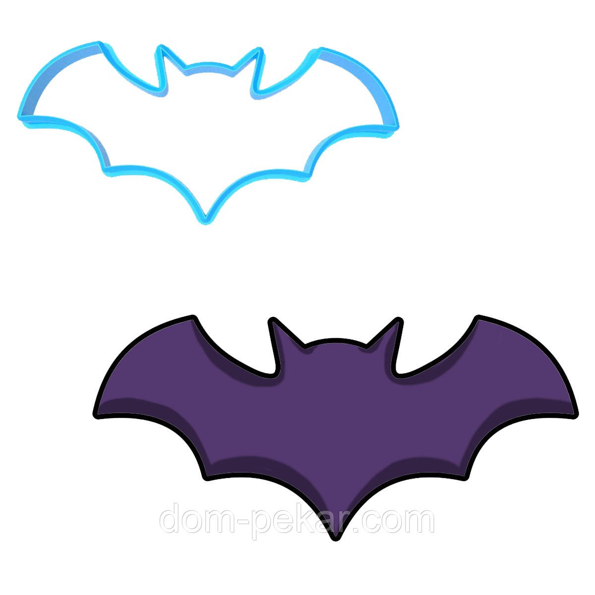 Хелловін - Кажан вирубка для пряників 4,1*9 см (3D)