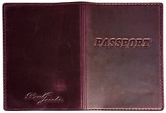 Обкладинка на паспорт з натуральної шкіри Paul Jacobs, фіолетова