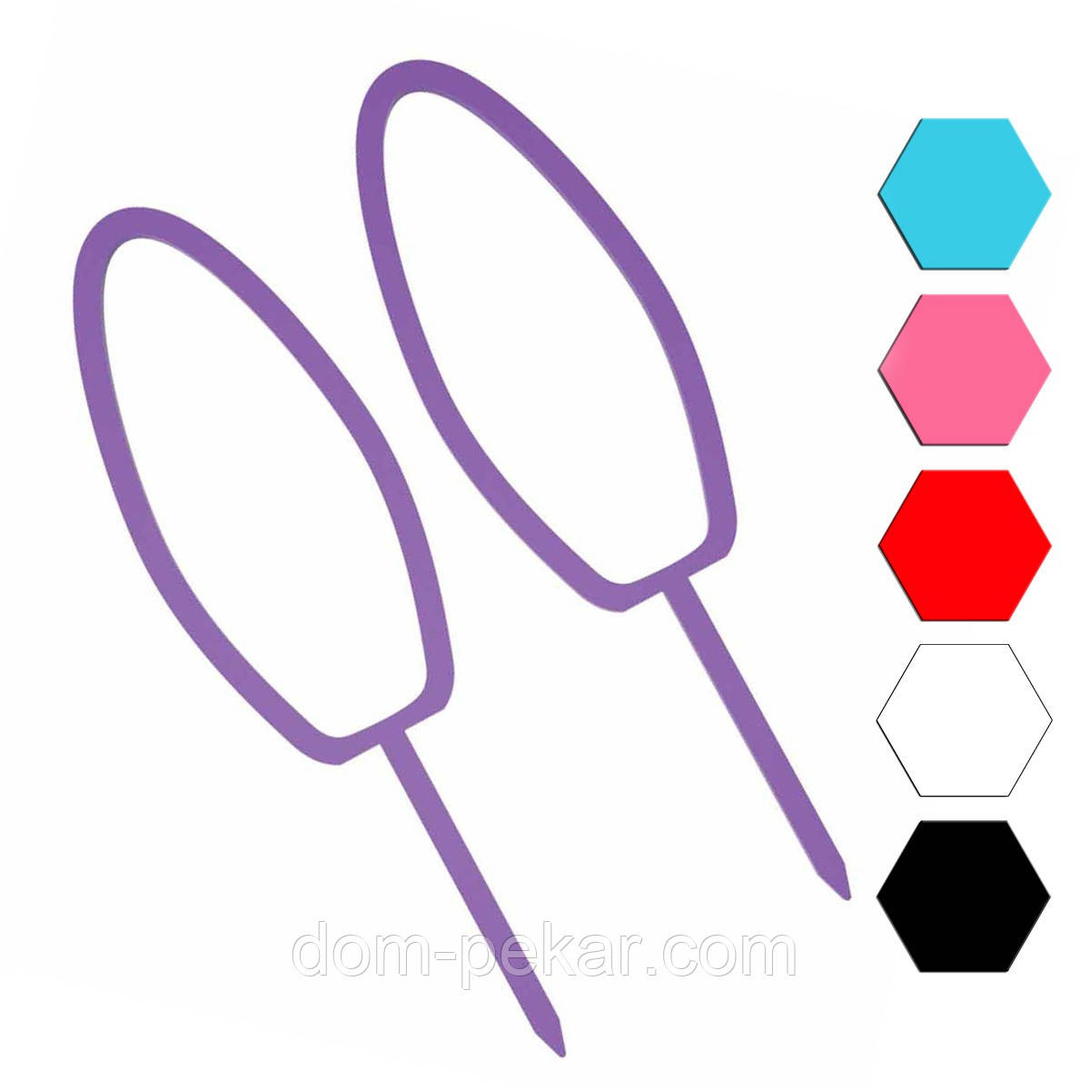 Вушка Зайчика топер для Великодня 7 см (3D)