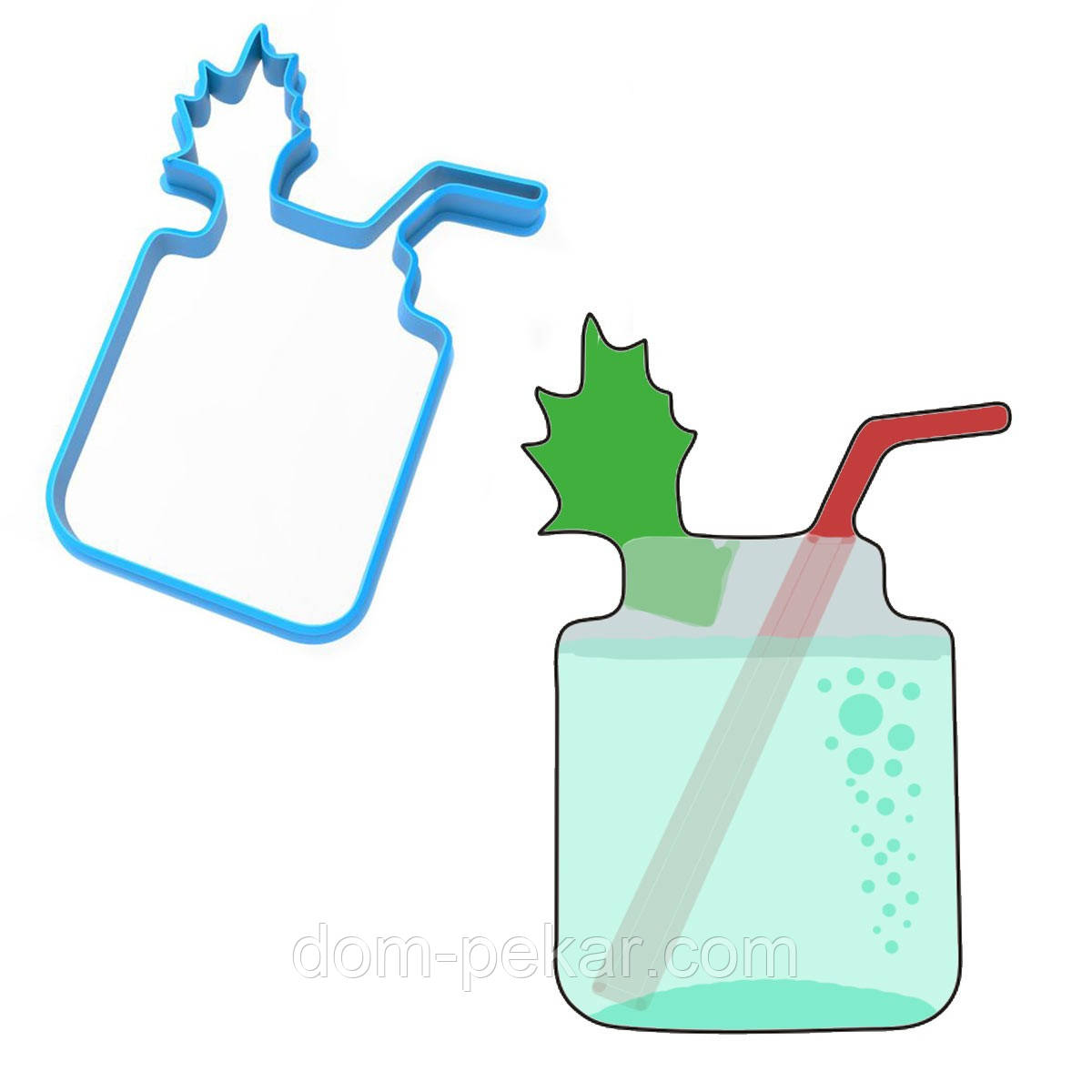 Коктейль 3 вирубка для пряників 9,1*6,3 см (3D)