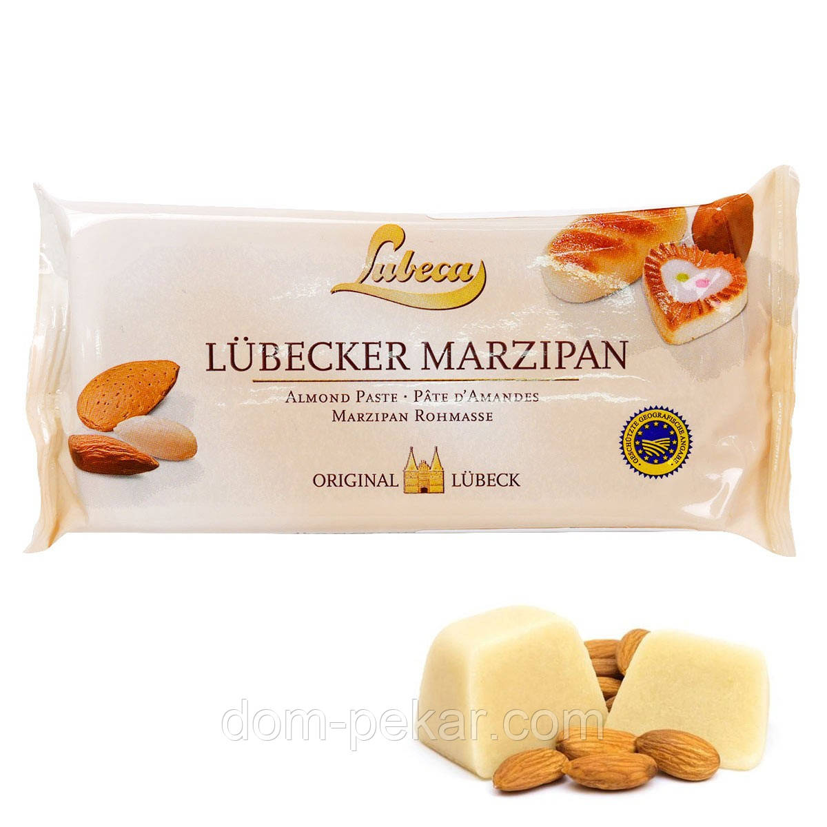 Марципанова мигдальна паста 52% Lubeca, 200 г
