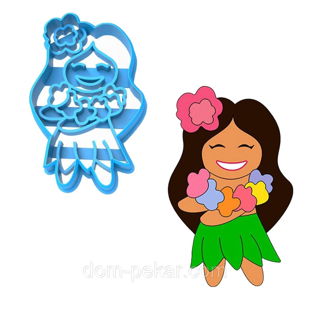 Хула дівчина вирубка для пряників 8,1*5,2 см (3D)