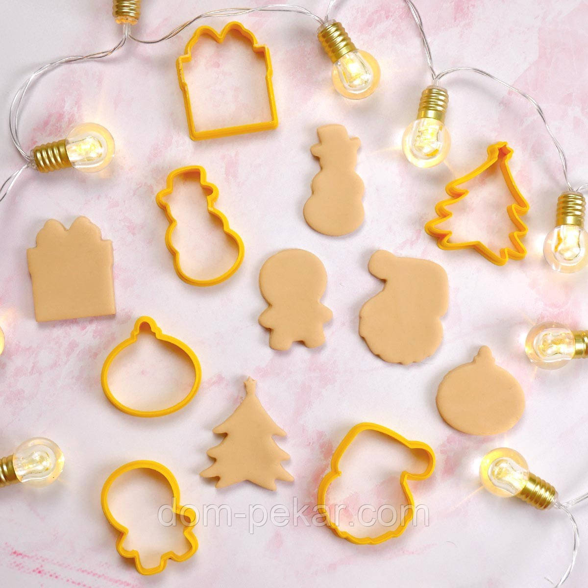 Новорічний 2 набір міні-вирубок для пряників 4,5-5,5 см 6 шт (3D)