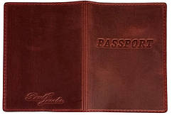 Обкладинка на паспорт з натуральної шкіри Paul Jacobs, червона