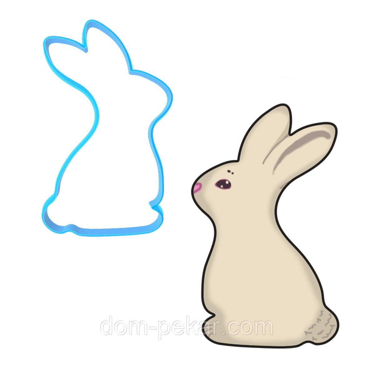 Кролик 5 вирубка для пряників 10*6 см (3D)
