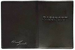 Обкладинка на паспорт з натуральної шкіри Paul Jacobs, чорна